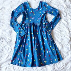 Hanna Andersson Blue Long Sleeve Dress with Hearts 8